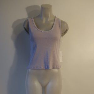 NWT Womens Perfectwhitetee Lavender Ribbed Tank S